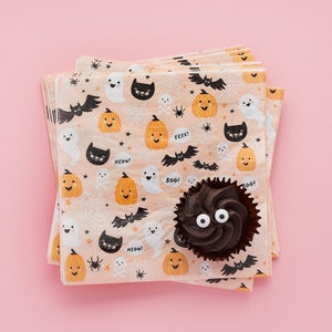 20 Halloween Party Napkins, Pastel Halloween Decor, Pumpkin Napkins, Halloween Party, Halloween Birthday, Ghost Napkins, Cute Halloween