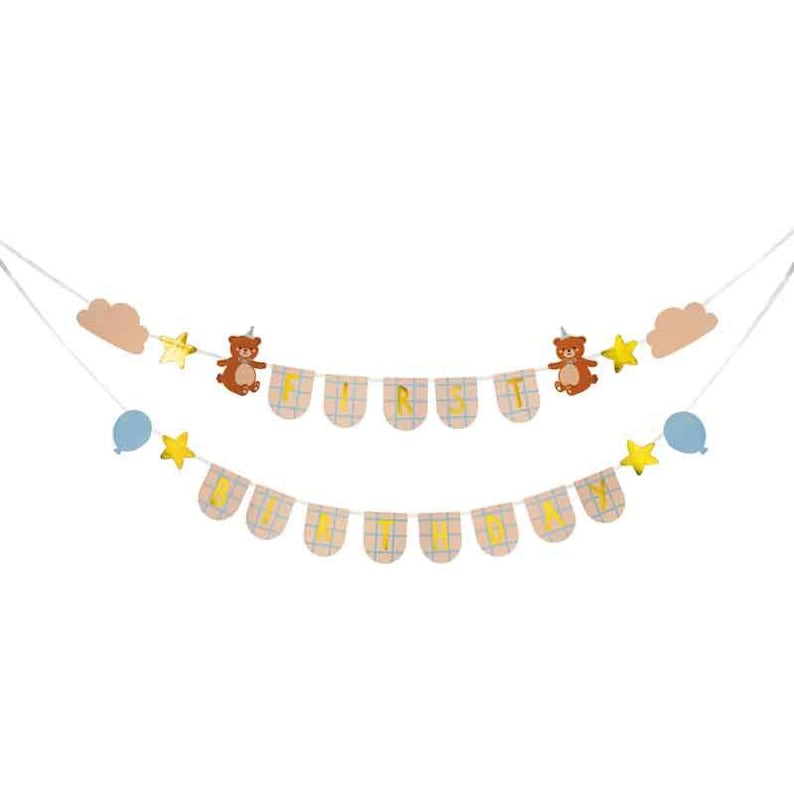 Teddy Bear 1st Birthday Decorations, One Bunting, One today, First Birthday Party, First Birthday Decor, 1st Birthday Decor, 1st Birthday Banner