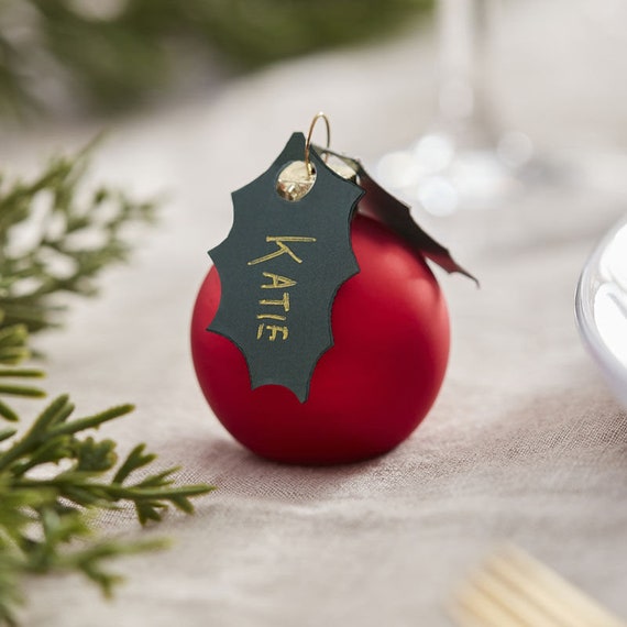 Genesen Perforieren Walze weihnachtskugeln als tischkartenhalter Mottle