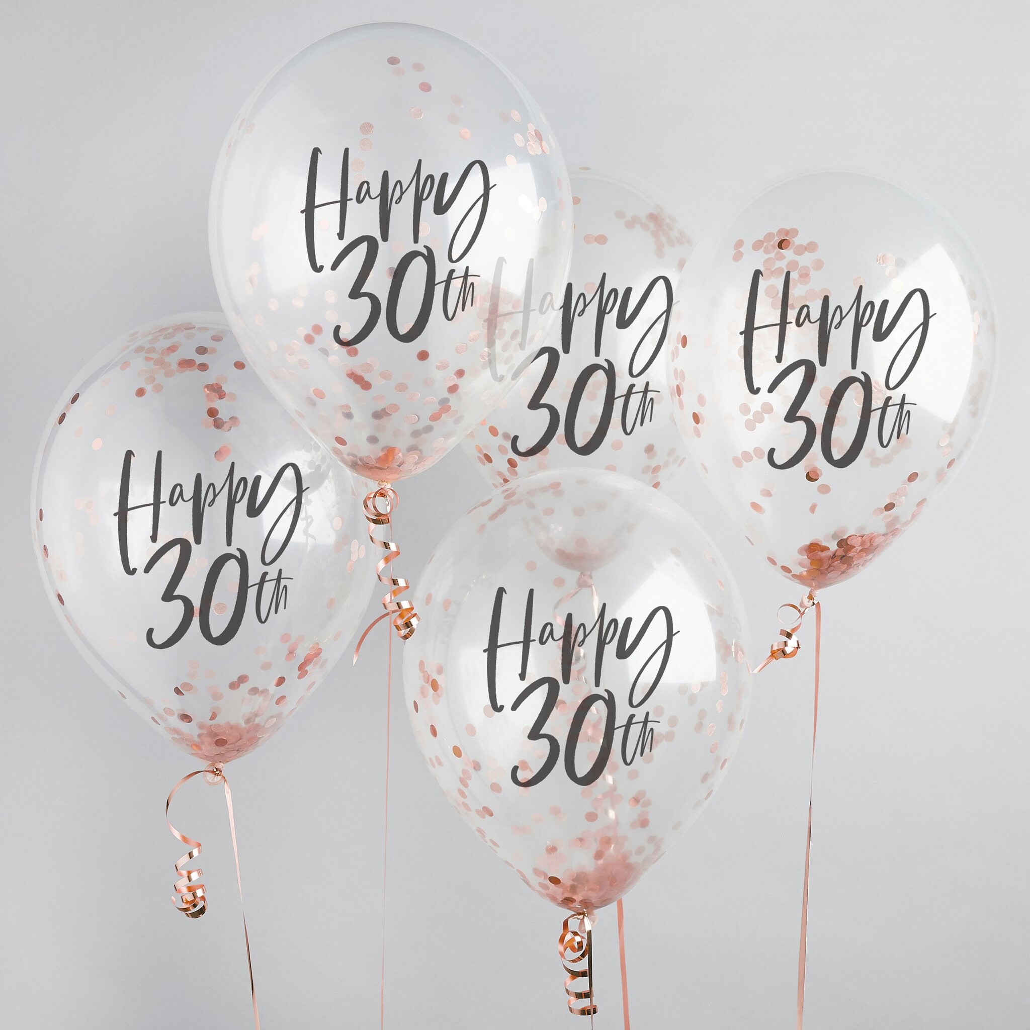 Happy 30th Birthday Balloons Rose Gold Confetti Balloons | Etsy
