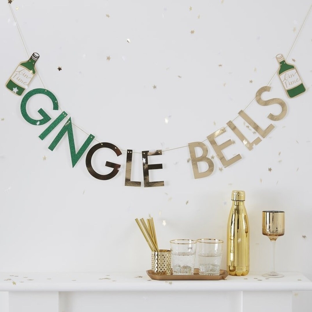 Gingle Bells Christmas Bunting Gin Party Decor Christmas Etsy