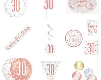 30e verjaardag decoraties, 30e verjaardag rose goud, 30e verjaardag decor, rose gouden decoraties, 30e partij, 30e verjaardag meisje, glitter