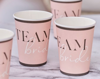 8 Team Bride Cups, Hen Do Party Cups, Bridal Shower Cups, Bachelorette Cups, Beach Bachelorette, Party Cups