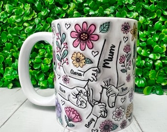 Personalised Mothers Day Mug, Mum Birthday Gift, 3D Effect design, Nanny Mug, Nana Mug, Grandma Mug, Mum Mug, Custom Mug