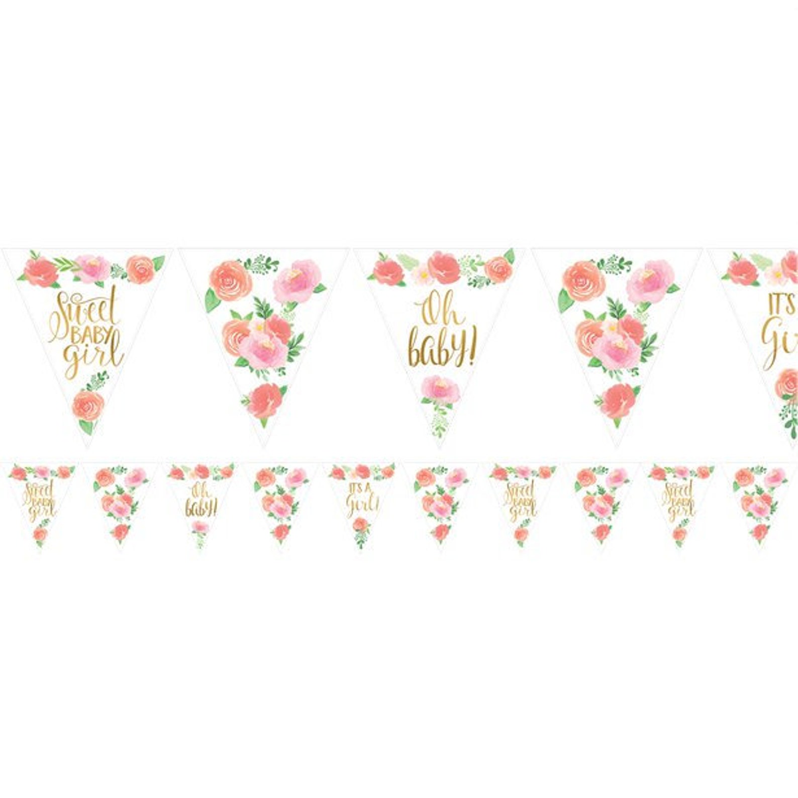 8 Floral Baby Shower Plates Girl Baby Shower Plates Baby Etsy
