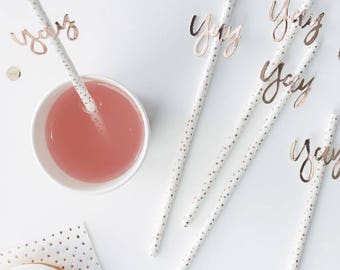 YAY Rose Gold Party Straws, Rose Gold Paper Straws, Rose Gold Party, Party Straws, Hen Party, Birthday Party, Rose Gold
