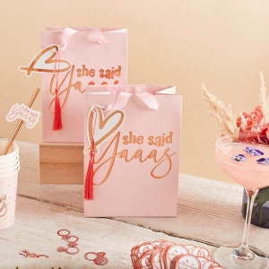 5 She Said Yaaas Party Bags, Bachelorette Favour Bags, Bridal Shower Favour Bags, Rose Gold Hen Party, Rose Gold Bachelorette, Hangover Bags