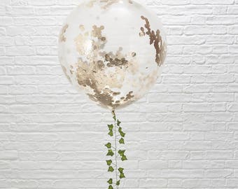 3 Large Rose Gold Confetti Balloons, Wedding Balloons, Engagement Balloons, Baby Shower Balloons, Bridal Shower, Hen Party, Bachelorette