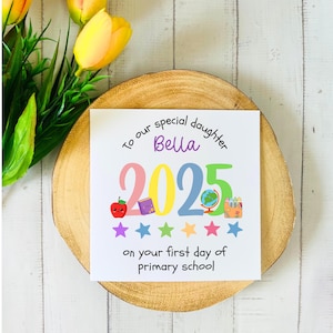 Personalised First Day of School Card, Good Luck Keepsake