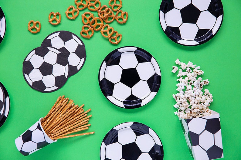 6 Football Party Plates Soccer Plates Football Party Etsy