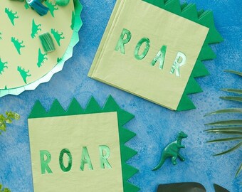 16 Dinosaur Paper Party Napkins, Dinosaur Party Decorations, Dinosaur Birthday, Dinosaur party, Dinosaur party decor, 1st birthday