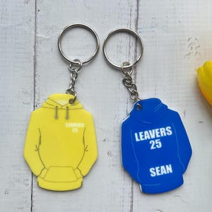 Personalised School Leavers Keyrings, 2025 Leavers, Year 6 Leavers Gift, School Leavers Gift, Hoodie Keyring, Leavers Gift