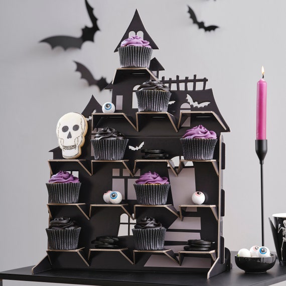 Halloween House Halloween Treat Stand Halloween Cake Stand Etsy