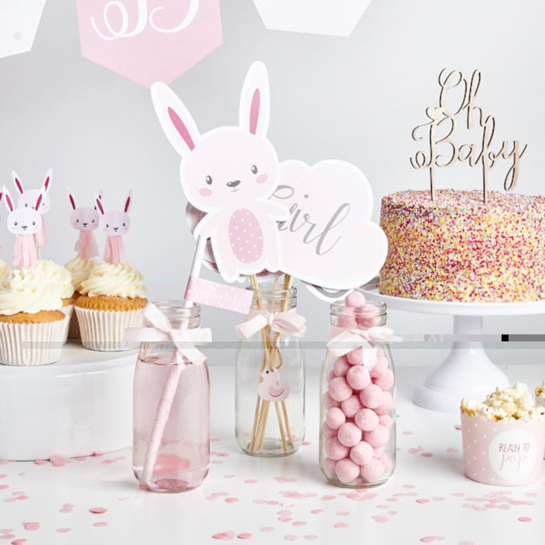 Girl Baby Shower Pink Baby Shower Decor New Arrival Gender Reveal Decor New Baby Pink Straw Baby Shower Straws Personalised Straws