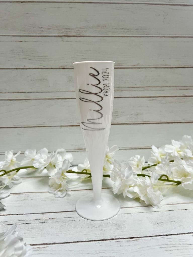 Personalised Prom Champagne Flute, Prom 2025, Prom Gift, School Leaver, Prom Party decor, Graduation Gift, Prom Flute