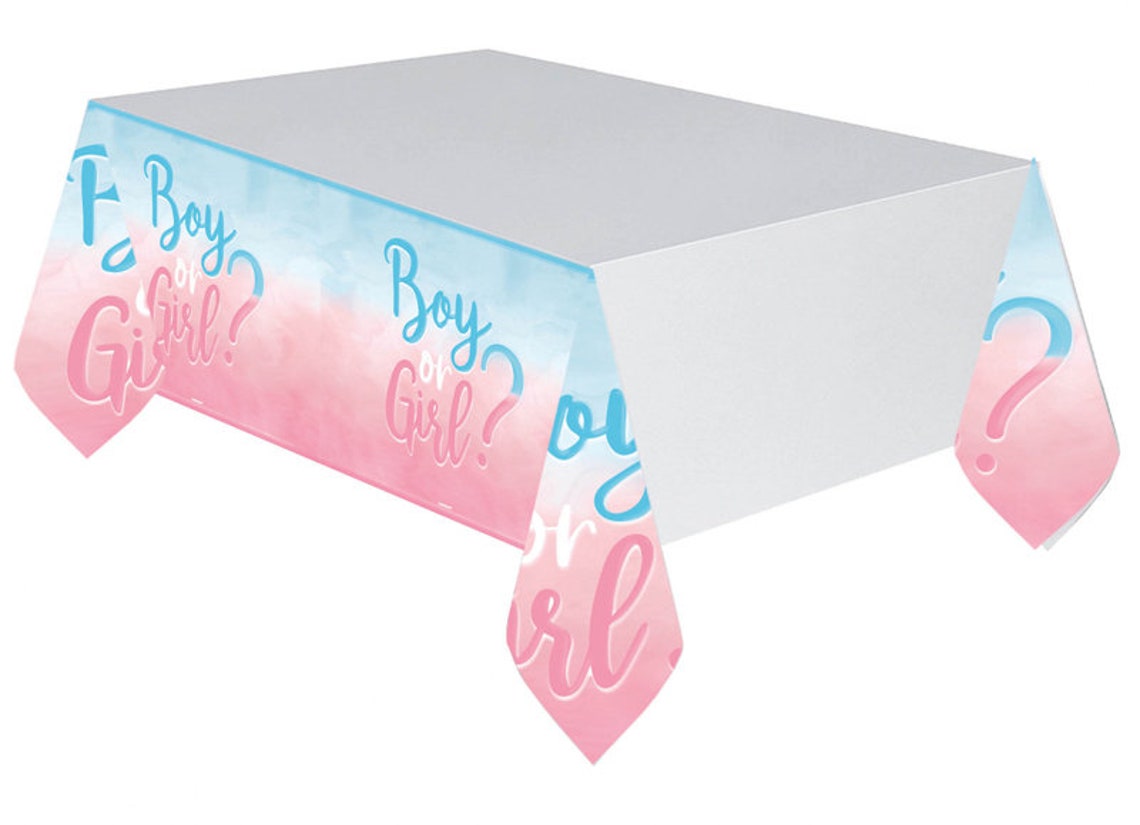 Gender Reveal Table Cover Boy or Girl Tablecover Gender Etsy