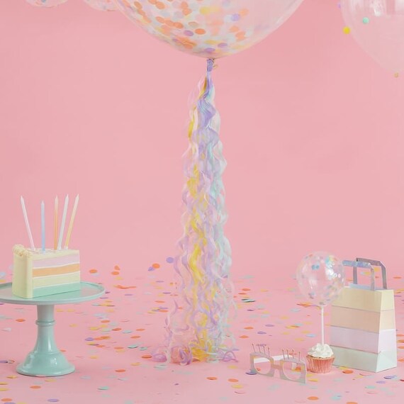 Pastel Rainbow Balloon Tail Pastel Balloon Tassel Balloon Etsy