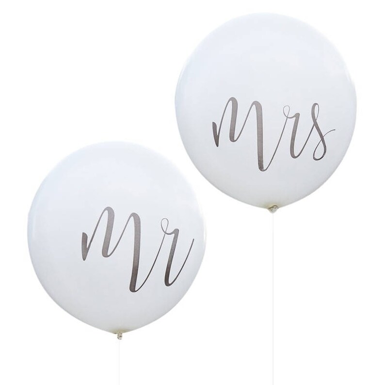 Giant Mr and Mrs Balloons, Wedding Balloons, Wedding Photo Props, Engagement Balloons, Vintage Wedding, Wedding Props, Rustic Wedding image 3