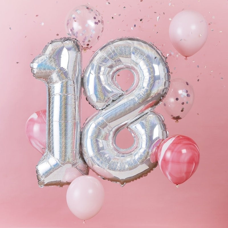 Paquete de globos de 18 cumpleaños, globos de 18 cumpleaños, decoración de 18  cumpleaños, 18o suministros de fiesta, globos de plata, decoración de la  fiesta, 18 años -  México