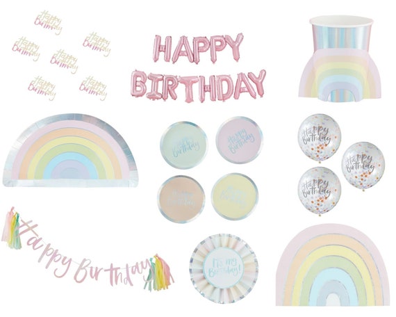 Pastel Rainbow Party Decorations, Pastel Party Plates, Rainbow Party  Plates, Pastel Party Decor, Rainbow Baby Shower, Rainbow Birthday 