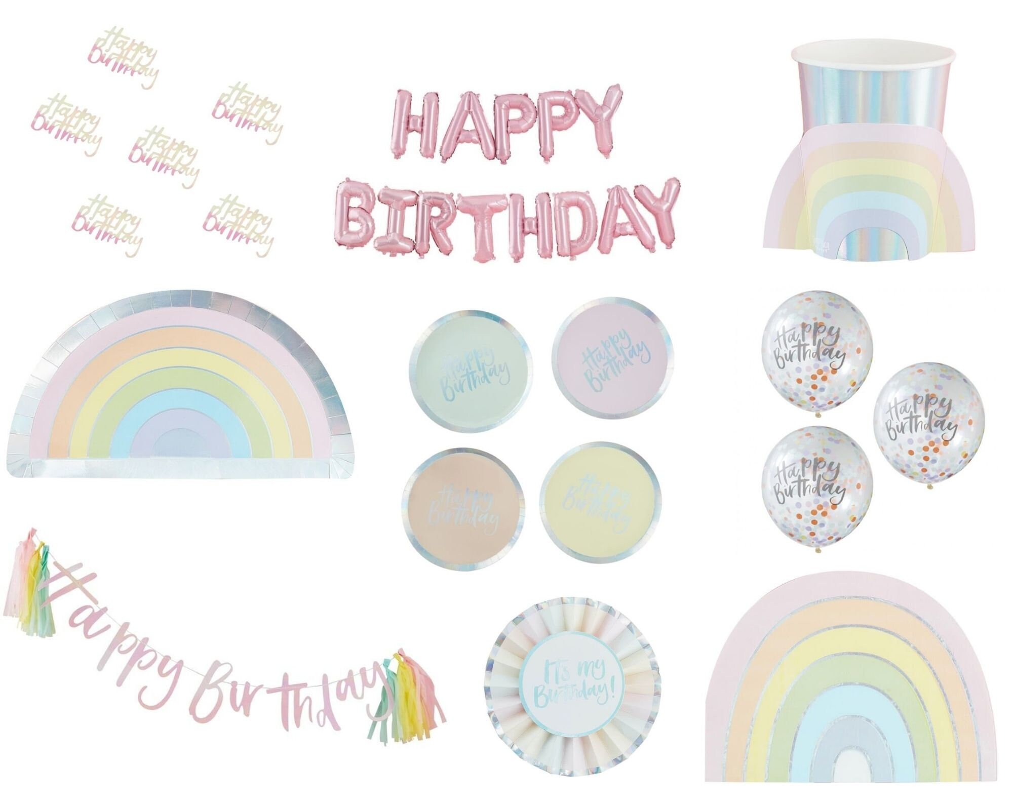 Rainbow Party Signs Editable Rainbow Birthday Party Signs Pastel