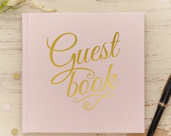 Pink and Gold Guest Book, Wedding Guest Book, Advice for Happy Couple, Pink Guest Book, Baby Shower Guest Book, Wedding Keepsake