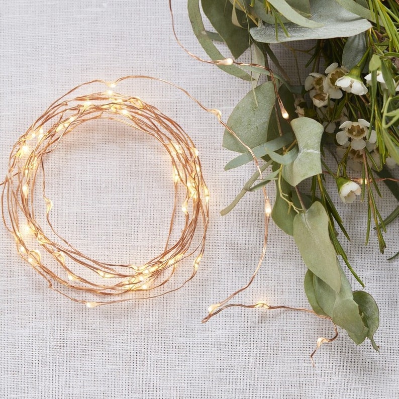 Rose Gold LED String Lights Wedding Table Centerpiece Etsy