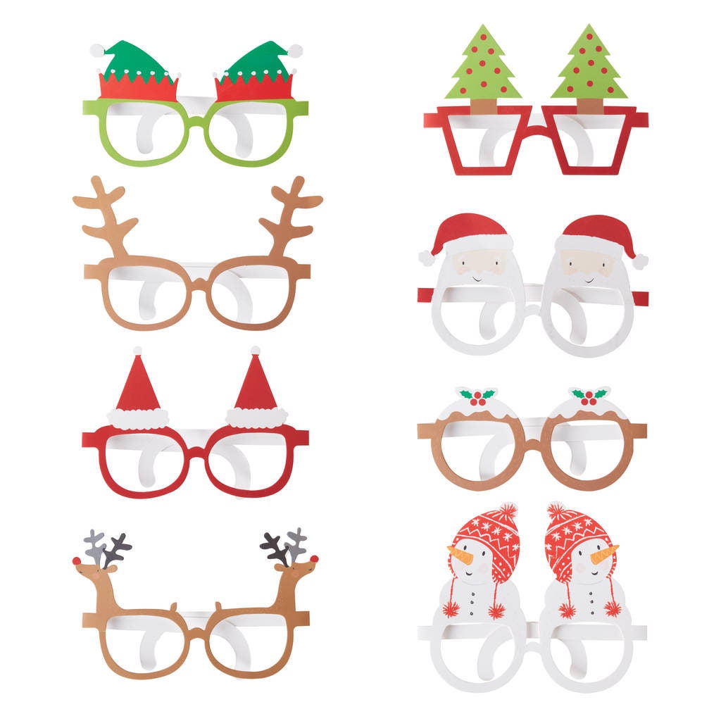 8 Christmas Party Photo Props Christmas Photo Booth Etsy UK