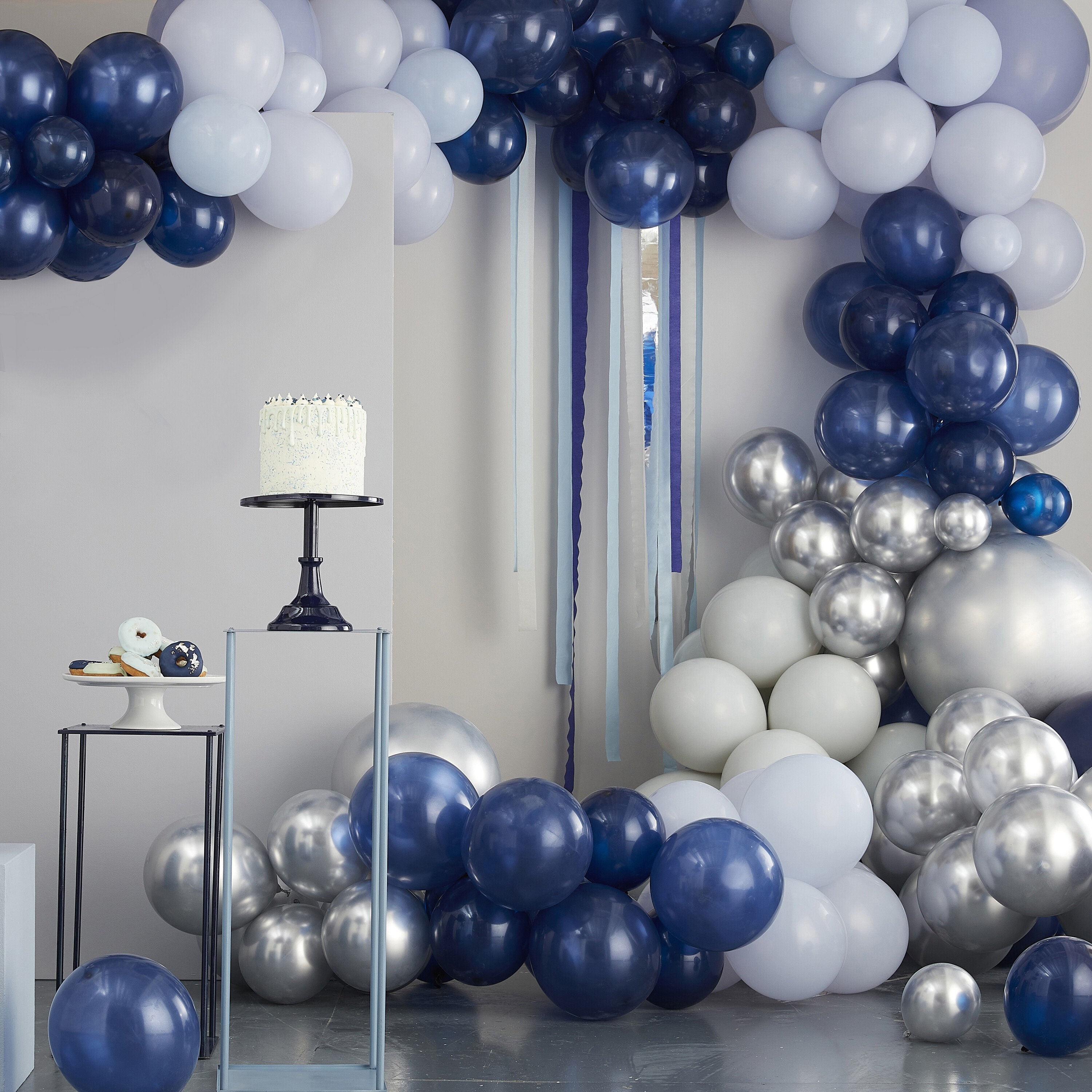 Silver Navy Blue Balloon Arch Garland Kit Balloon Backdrop - Etsy UK