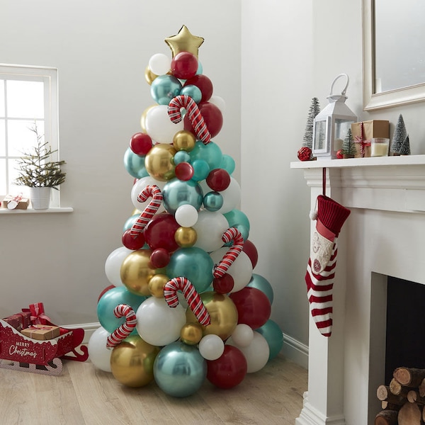 Balloon Christmas Tree, Christmas Tree Alternative, Christmas Decoration, Christmas Balloons, Christmas Party Balloons, Christmas Photo Prop