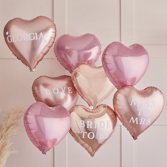 8 palloncini cuore personalizzabili, palloncini per addio al nubilato,  decorazioni per galline in oro rosa, palloncini per cuore, decorazioni per  addio al nubilato in oro rosa, personalizzabili -  Italia