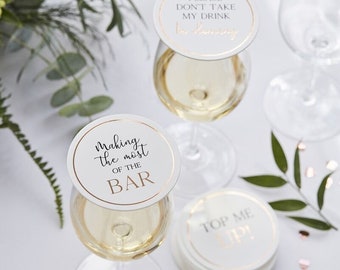 12 Wedding Drink Coasters, Don't Take My Drink I'm Dancing Coasters, Wedding Table Decor, Party Coasters, Shower Coasters