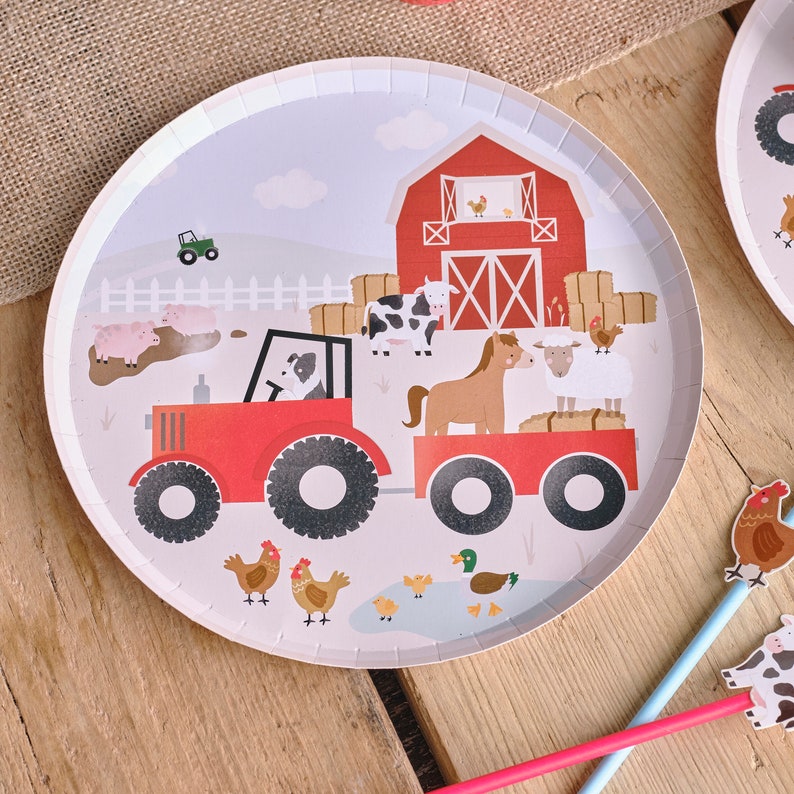 Farm Animal Party Plates Farm Animal Party Supplies Farm Birthday Birthday Party Theme Barnyard Party Decorations First