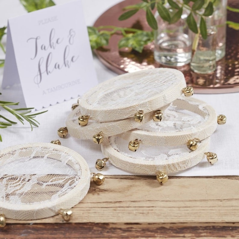 1 Mini Tambourine Confetti Alternatives Flower Girl Etsy