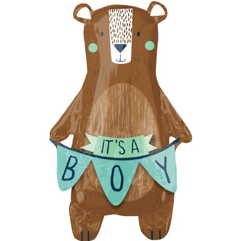 34 We Can Bearly Wait Foil Balloon Bear Baby Shower Image 0