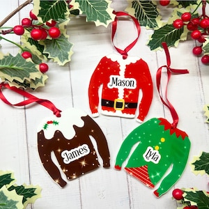 Personalised Christmas Bauble, Christmas Ornament, Family Decoration, Personalised Christmas Decoration, Family Name Bauble, tree decoration