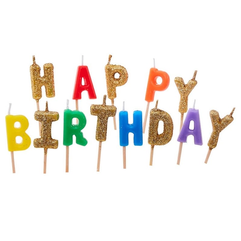 Rainbow Happy Birthday Cake Candles Rainbow Cake Candles Etsy UK