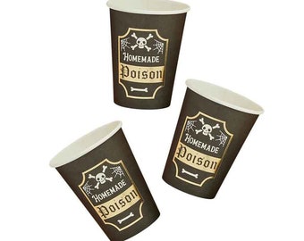 8 Halloween Poison Party Cups, Halloween Cups, Halloween Tableware, Halloween Decorations, Witch Wizard Party Decor, Halloween Party