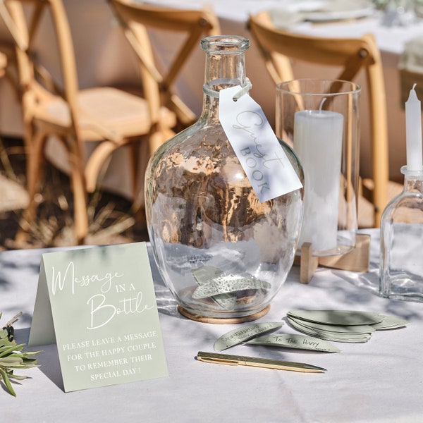 Livre d'or un message dans une bouteille de mariage, livre d'or alternatif, livre d'or de mariage, conseils de mariage, message dans une bouteille de mariage, souvenir