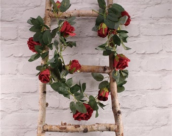 Decorative Red Rose Artificial Garland, Artificial Vines, Vine Bunting, Botanical Wedding, Rustic Wedding, Wedding Vine Garlands, Balloon