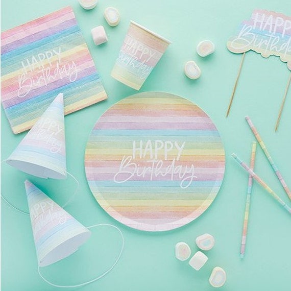 Pastel Party Rainbow Paper Plates – Party Supplies Emporium