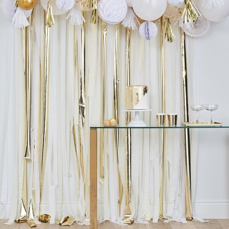 6pcs Crepe Paper Streamer Party Decorations pastel party Streamers golden  birthday decor Streamer Birthday Party Wedding