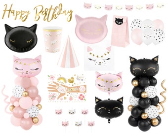 Cat Party Decorations, Cat Birthday Party, Cat Party Plates Cups Napkins Balloons, Cat Party Theme
