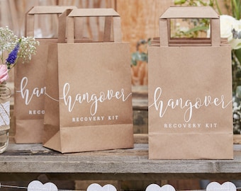 Individual Hangover Cure Bag, Hangover Kit Bag, Hangover Party Bag, Hangover Kit, Wedding Hangover Bag, Bachelorette, Hen Party, Rustic