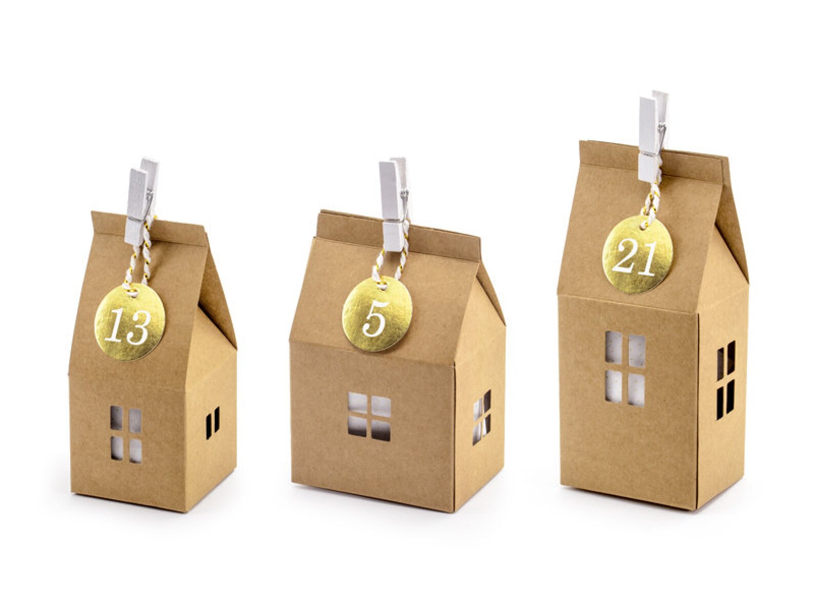 Kraft House Advent Calendar Boxes Fill Your Own Advent Etsy