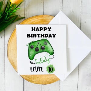 Personalised Gamer Birthday Card, Gaming Birthday Card, Teen Birthday Card, Level Up Card, Card for Son, Grandson, Friend, Nephew, Boyfriend