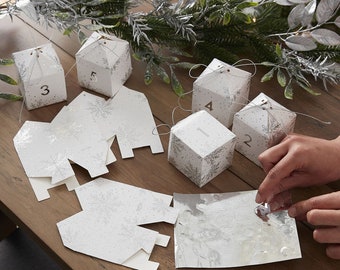 Silver DIY Advent Calendar Kit, Fill your own Advent Calendar, Advent Calendar Boxes, Empty Advent Calendar, Advent Calendar Box Kit,