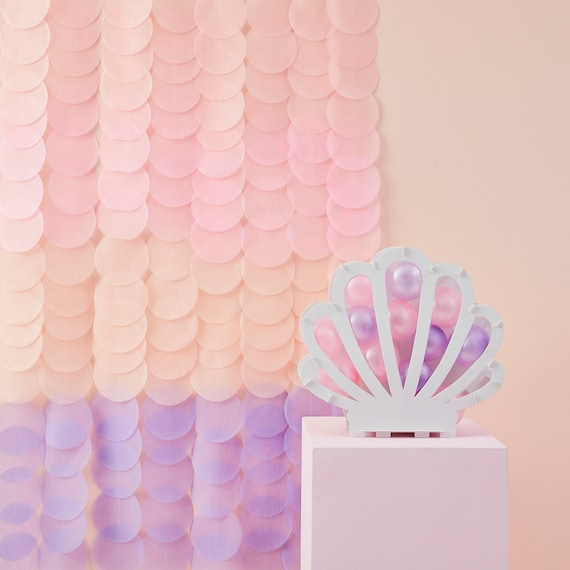 Pink Lilac Pastel Tissue Paper Disc Party Backdrop, Mermaid Party