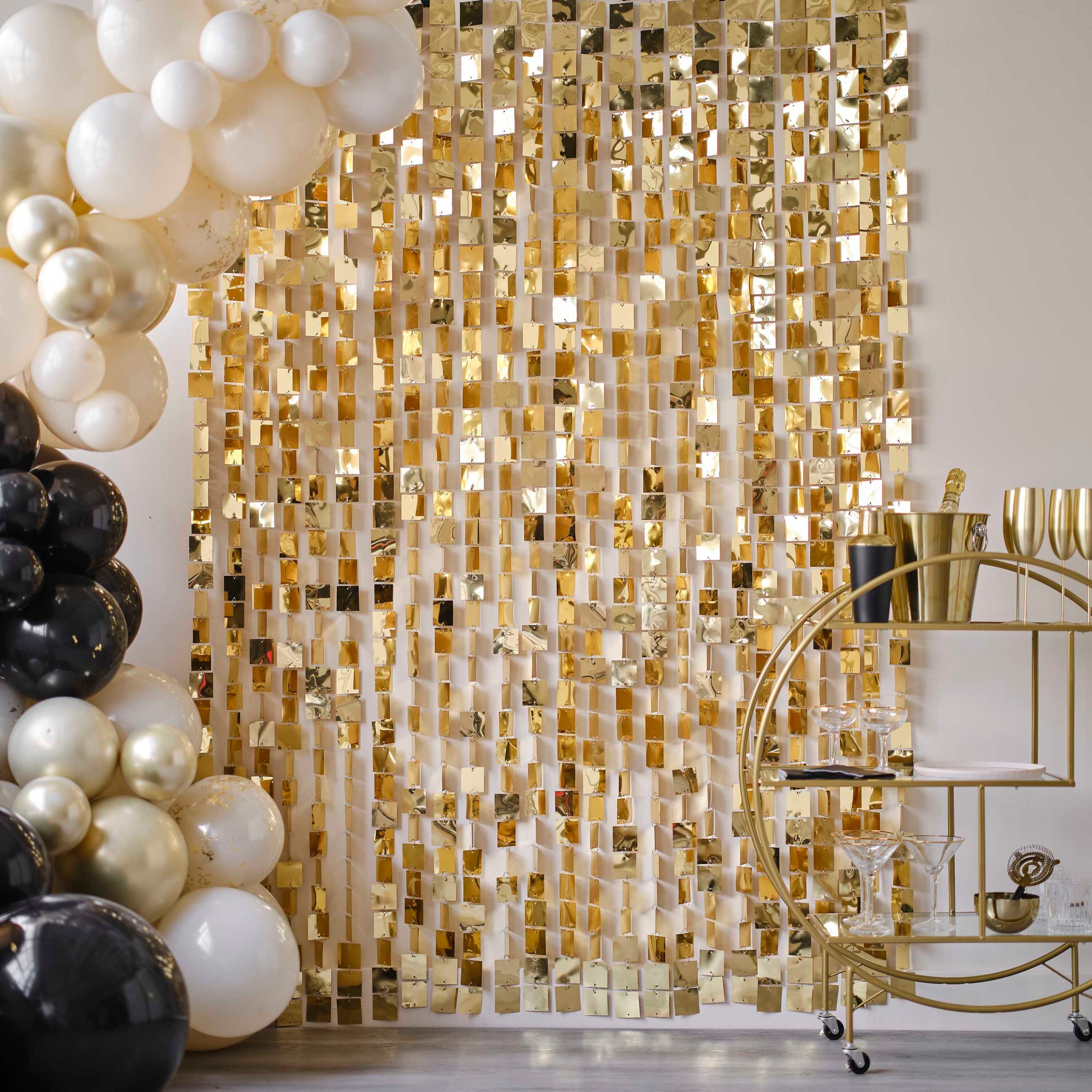 Slightly Imperfect - Champagne Gold Sequin Hanging Backdrop Decoration