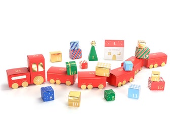 Train Advent Calendar Boxes, Kids Advent Calendar, Fill your own DIY Advent Calendar, Empty Advent Calendar, Reusable Advent Calendar